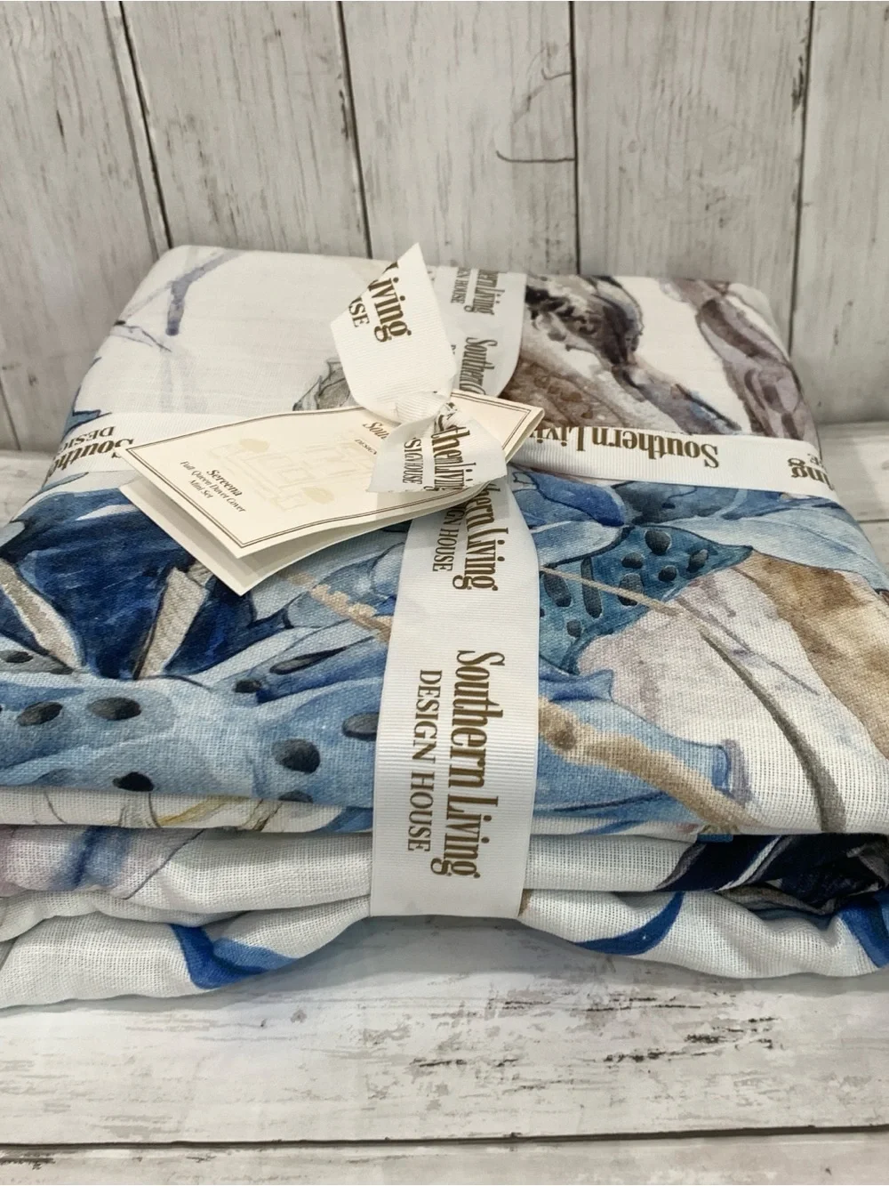 Southern Living Sereena Full Queen Duvet Cover Mini Set Two Shams 100% Cotton